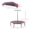 Hexagonal Jumparoo, 4.5ft Outdoor Bouncer with Adjustable Bar, Pink, for Youthful Explorers