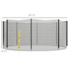 14ft Round Trampoline Safety Net Enclosure with 8 Straight Poles Weather-Resistant Yellow