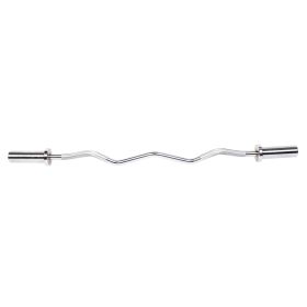 4ft Steel Double Copper Sleeve Double Bearing Threaded Non-slip Curved Barbell Bar Silver