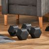 2 x 50lbs Hex Dumbbell Set of 2, Rubber Weights Exercise Fitness Dumbbell with Non-Slip Handles, Anti-roll, for Women or Men Home Gym Workout