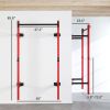 Folding Squat Rack with Pull Up Bar, Wall Mounted and Adjustable, 1000 Pounds Capacity Power Rack, Red