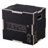 3 in 1 Plyometric Jump Box, 16/14/12 Inch Wooden Plyo Box, Platform & Jumping Agility Box